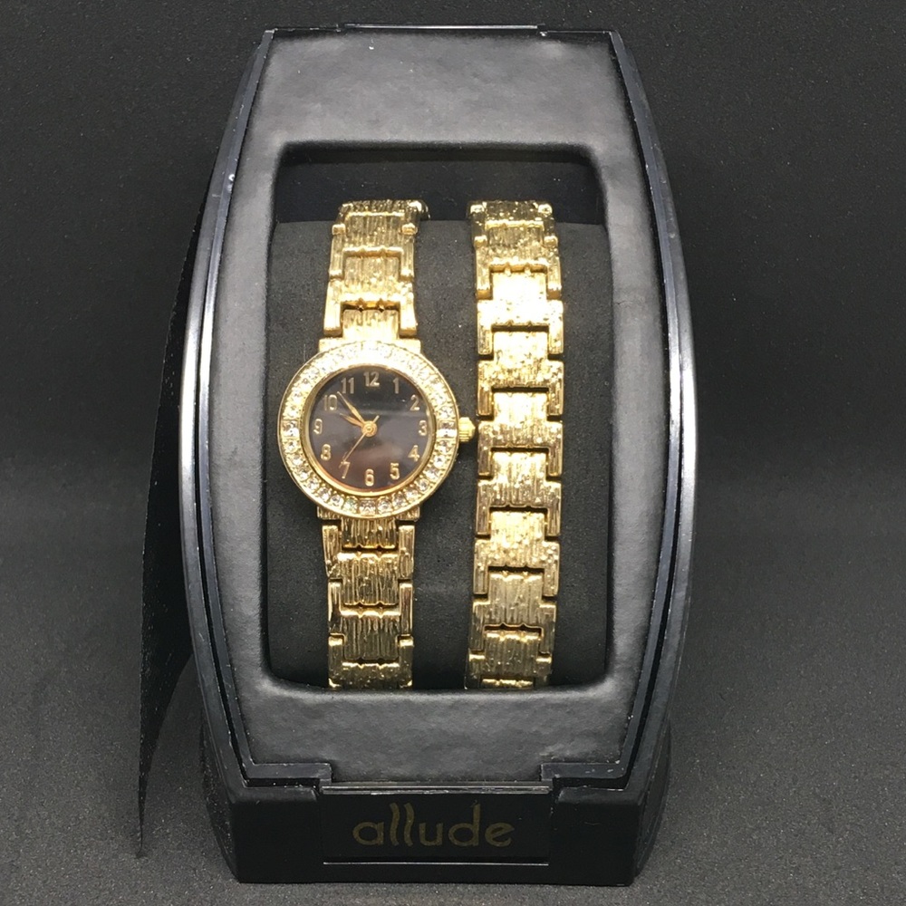 NIB Allude Gold tone watch set